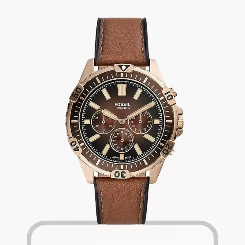 Fossil Garrett Chronograph Quartz Brown Eco Leather Men's Watch- FS5867